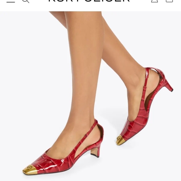 Kurt Geiger Regent Open Court Red - NWT Size 7, 7.5 - Picture 2 of 5